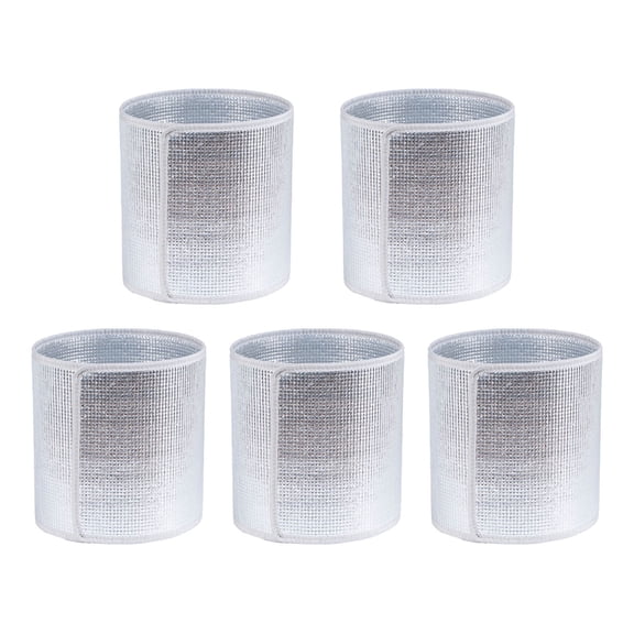 5 Pack Flower Pot Covers, Double-Sided Foil Thermal Insulation Wrap with Hook and Loop Fastener, Winter Freeze Protection Cover for Outdoor Pots Garden Balcony