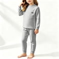 thumbnail image 5 of QSXADF Kid's Fall/Winter Fuzzy Casual Fleece Set Graphic Long Sleeve Tight Letter Thermal Top Pant 2 Piece Set For Home Wear Children Clothing Set, 5 of 6