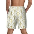 thumbnail image 3 of Kdxio White And Gold Geometry Print Men'S Swim Trunks With Compression Liner 7 Inch Inseam Quick Dry Swim Shorts, 3 of 7