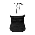 thumbnail image 5 of Peplum Tank Tops for Women Y2k Halter Neck Cute Bow Center Ruched Spaghetti Strap Dressy Casual Crop Camisole Tops, 5 of 5