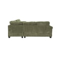 thumbnail image 2 of Fero 4pc L Sectional Sofa, Wedge n Ottoman Set, Green Corduroy, 2 of 3