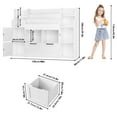 thumbnail image 2 of Homfa 4 Doors Kids Bookcase with 3 Tier Book Racks & 2 Mobile Drawers, 4 Cube Bookshelves Toy Storage Organizer for Playroom Kids Room, White, 2 of 8