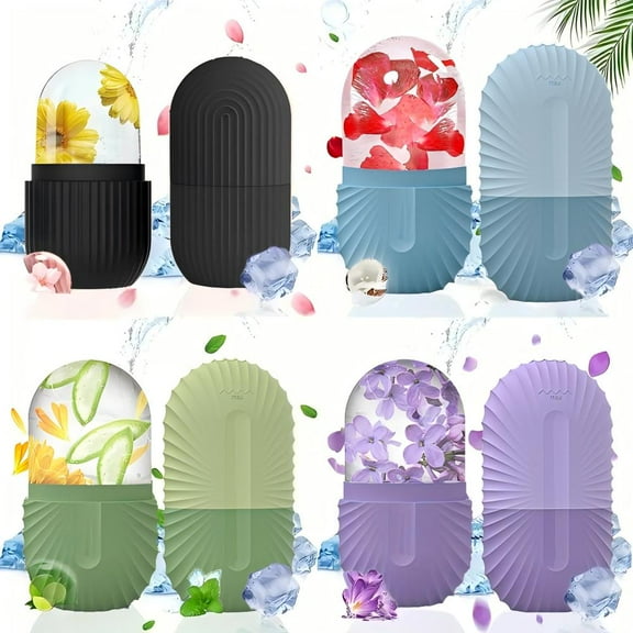 4pcs Ice Face Roller Set for Glow & Rejuvenation - Reusable Facial Massager, Perfect for Daily Skincare Routine Ice Roller