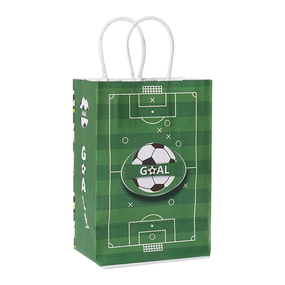 ZZAIXHL 12PCS Soccer Bags, Soccer Goodie Bags, Soccer Bag for Snacks with Handles Treat Candy Bag for Kids Adults Party Supplies