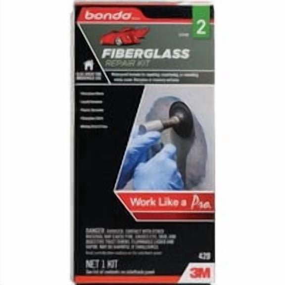 3M Bondo Fiberglass Resin Repair Kit - Waterproof Multi-Surface - Pack of 2, 0.45 Pint — Residential Use, Standard Application