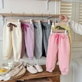 thumbnail image 4 of Gubotare Toddler Girl Wide Leg Sweatpants Girls Kids Jogger Sweatpants Baggy Elastic High Waist Wide Leg Long Pants Casual Straight Trousers Size 4T 5T (Pink,4-5 Years), 4 of 9