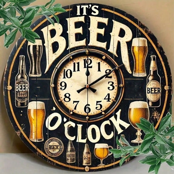 HELLOYOUNG Retro Metal Wall Clock 8 Inch Vintage Farmhouse Decor for Kitchen Cafe Rustic Indoor Outdoor Decorative Round Clock