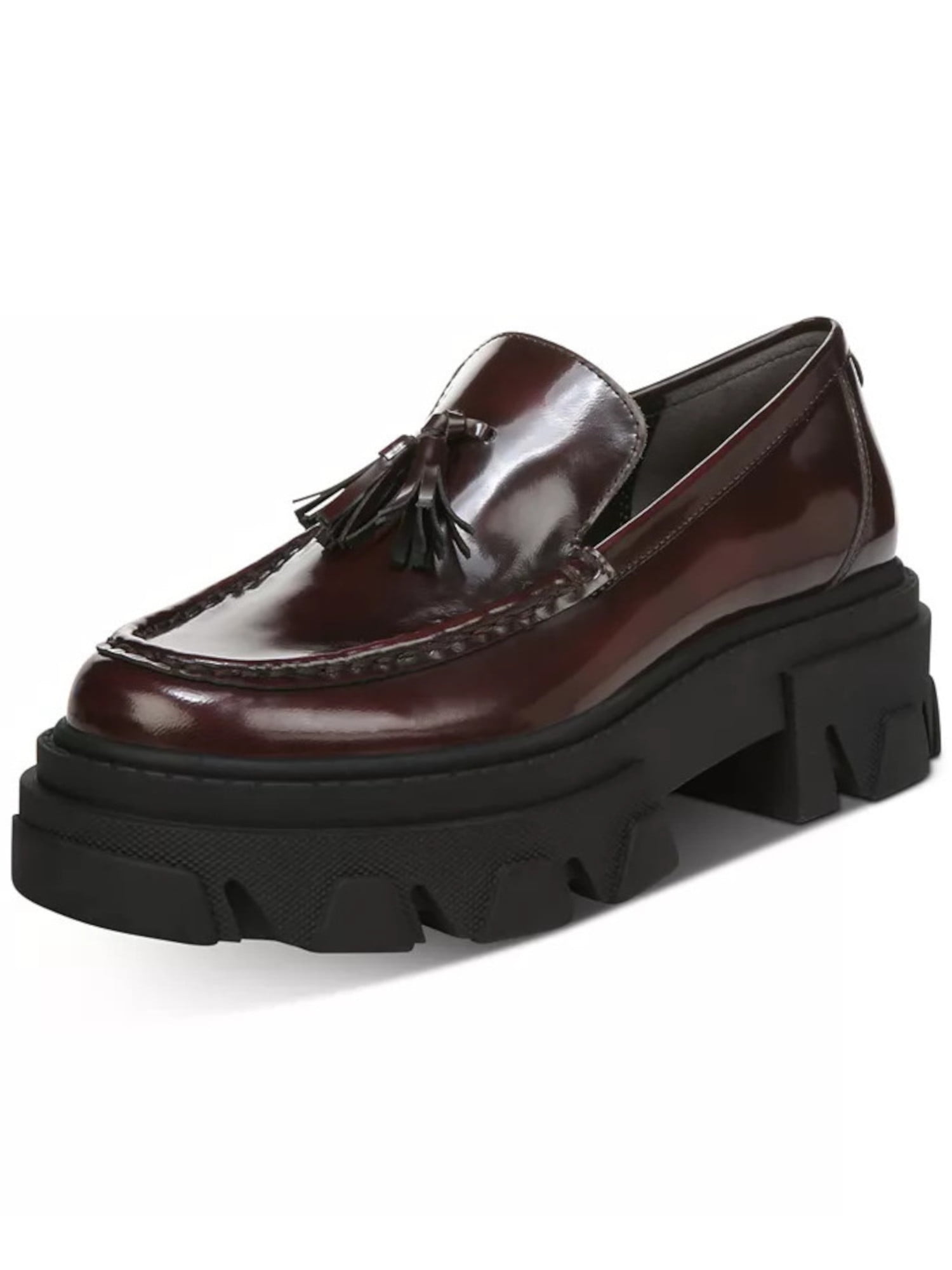 SAM EDELMAN Womens Maroon 11/2" Platform Comfort Tasseled Treaded