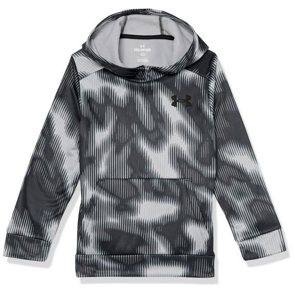Under Armour boys Armour Fleece Printed Hoodie, (001) Black / / Black, Small