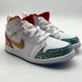 thumbnail image 2 of Ni - ke Ni - ke Air Jordan 1 Mid White Sneaker School NC to Chi Shoes Size 9C TD FB2211-100, 2 of 5