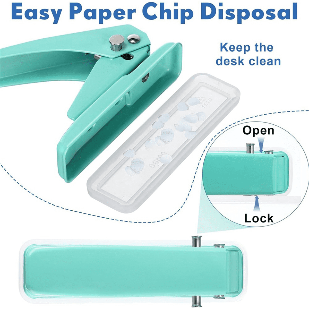 10 Pcs Single Hole Punch with Lock 1 Hole Paper Hole Punch 20 Sheet Capacity Handheld Paper Puncher with Anti Skid Base