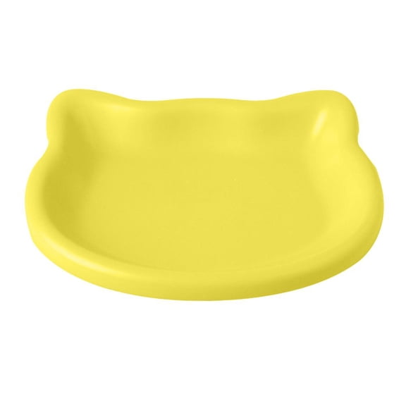 Cat Bowl Shallow Whisker Friendly Plastic Pet Dish With Cat Head Design In Multiple Colors