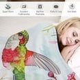 thumbnail image 3 of PRATYUS  Hummingbird Throw Blanket Floral Flower Throw Blanket Spring Colorful Throw Blanket Flannel Throw Blanket Gifts for Women Children Soft Cozy Throw Blanket 40x50in, 3 of 6