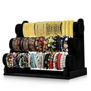 Velvet Bracelet Holder Display - Black Bracelet Display Stand for Selling & Displaying - Detachable 3 Tier Jewelry Stand for Sellers, Vendors & Personal Collection