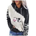 thumbnail image 2 of ICHUANYI Clearance Fashion Women's Long Sleeve Patchwork Printed Ladies Hooded Sweatshirt Tops ICHUANYI "ICHUANYI", 2 of 5