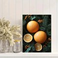 thumbnail image 2 of Qisvanset 12x16 Inch Citrus Berry Holiday Canvas Wall Art, Seasonal Orange Evergreen Rustic Winter Home Decor, 2 of 8