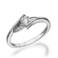 thumbnail image 2 of HeartsAndYou 1ct Round Cut Moissanite Bypass Style Solitaire with Accent Ring 18k White Gold Over Silver, 2 of 9