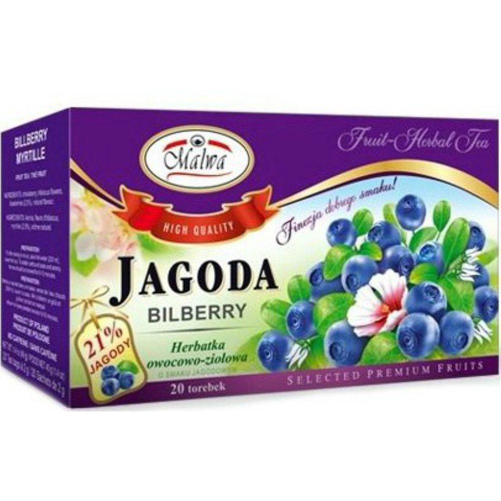 Malwa Bilberry Herbal Fruit Tea 20 Teabags