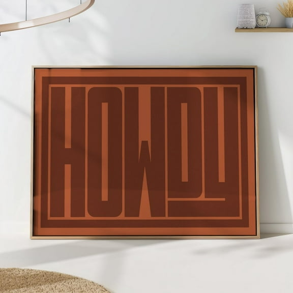 Howdy Minimalist Retro Typography Greeting Wall Art, Unframed Paper Poster 8x10in