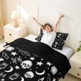 thumbnail image 3 of Homewish Halloween Skull Bats Twin Duvet Cover,Moon Stars Twin Bedding,Black White,Black Reversible,2pcs,1 Duvet Cover and 1 Pillowcase, 3 of 6