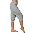 thumbnail image 5 of Kaemgyyd Capri Pants for Women Cropped Casual Elastic Waist Fashion Trousers Yoga Running Gym Sweatpants with Pockets, 5 of 6