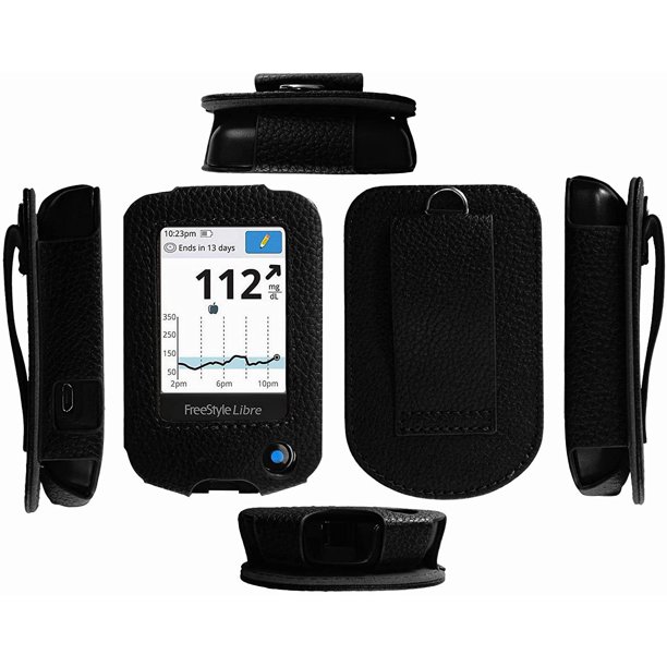 Premium Fitted Leather Case With Screen Protector Universal Belt Clip Carabiner For Freestyle Libre Freestyle Libre 2 Freestyle Libre 14 Day Freestyle Libre Hd Walmart Com