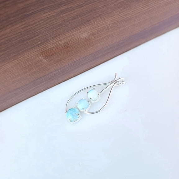 Natural Larimar Eye Pendant 925 Sterling Silver Handmade Pendant Gemstone Pendant Designer Pendant Women Pendant Wedding Pendant Gift