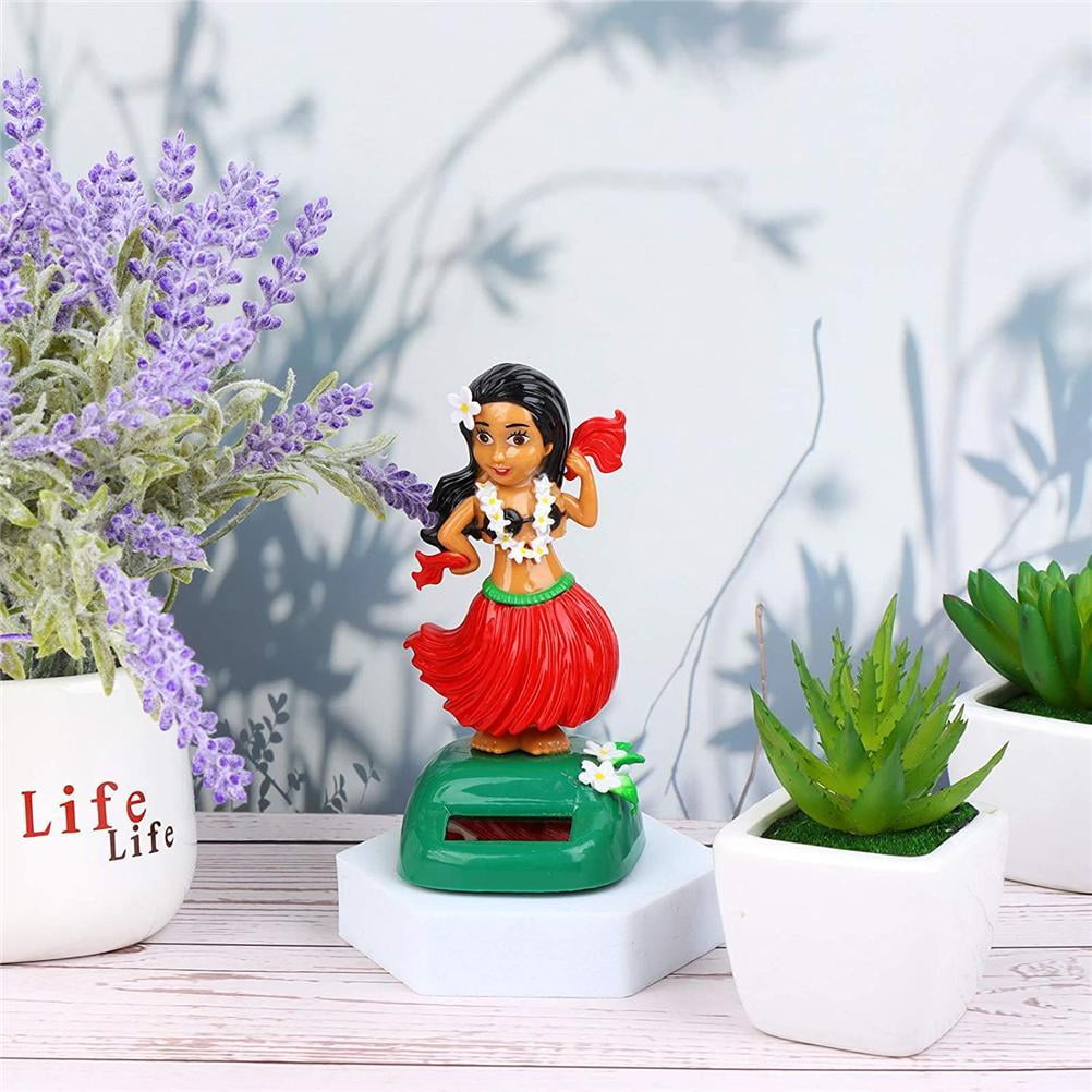 Vbnuyhim Décor Tableau De Bord Solaire – Miniature Hawaïenne Danseuse à énergie Solaire, Figurine Originale Pour Voiture Et Bureau