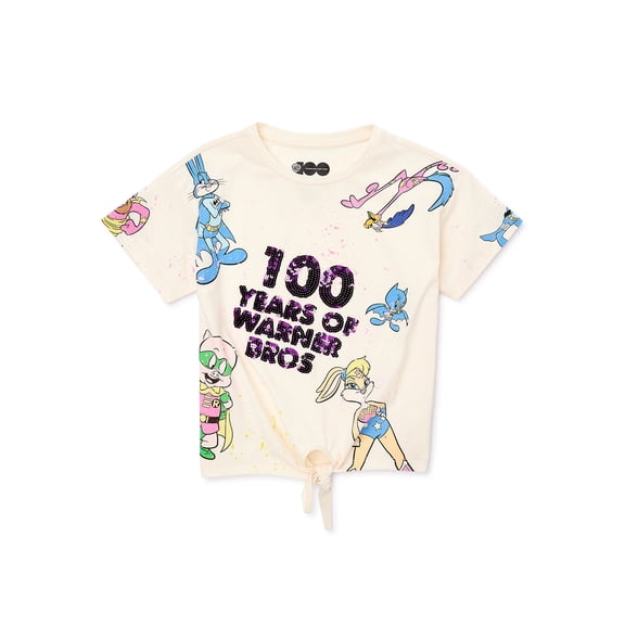 WB 100 GIRLS TIE FRONT T-SHIRT, SIZES 4-16