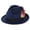 Navy, variant on QASIEATN Elegant Fedora Hat for Women Fashion Feather Ornament Jazz Hat Church Party Essentials Solid Color Panama Hat