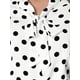thumbnail image 2 of Blusa con Cuello de Pajarita y Puños Elásticos Allegra K para Mujer Lunares Blanco S, 2 of 6