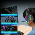 thumbnail image 5 of Meggemo USB Wired Headset Over Ear with Microphone 7.1 Surround Sound RGB Light Gaming Headphones Compatible with Computers Smartphones Clear Audio, 5 of 7