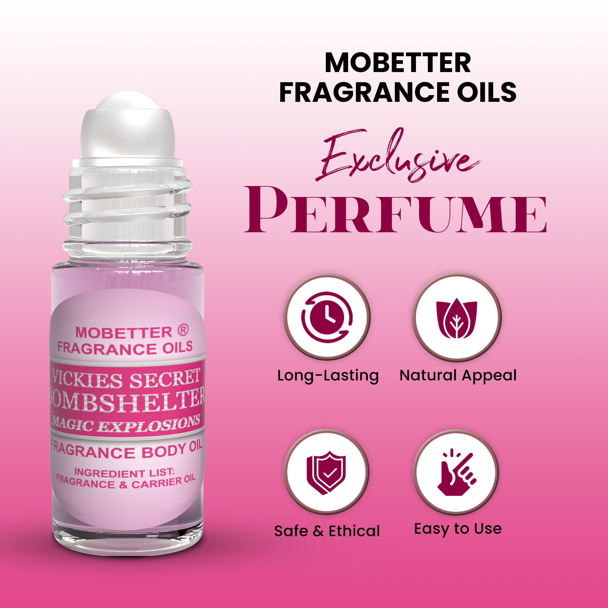 MOBETTER FRAGRANCE OILS Vickies Secret Bombshelter Magic Explosions 1 Oz Perfume Fragrance Body Oil for Women