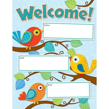 - Carson Dellosa Boho Birds Welcome Chart (114190)