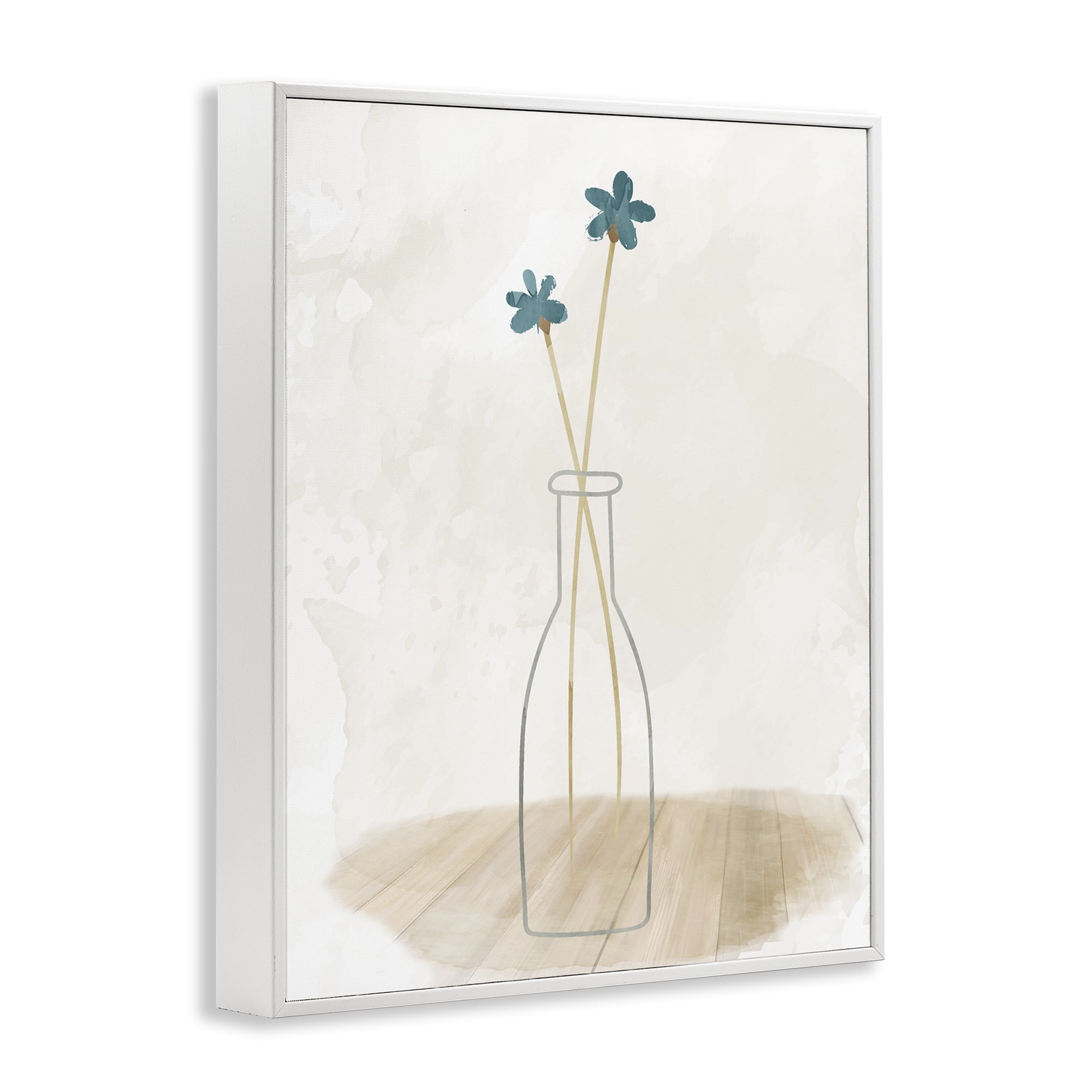 Stupell Industries Simple Watercolor Vase Botanical & Floral Painting White Framed Art Print Wall Art, 11 x 14