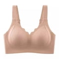 thumbnail image 4 of Alun Wireless Bras for Women No Underwire Full Coverage Adjustable Strap Comfort Ribbed Supportive Bra Massage Cups Push up Bralettes for Everyday Wear Khaki XL, 4 of 8