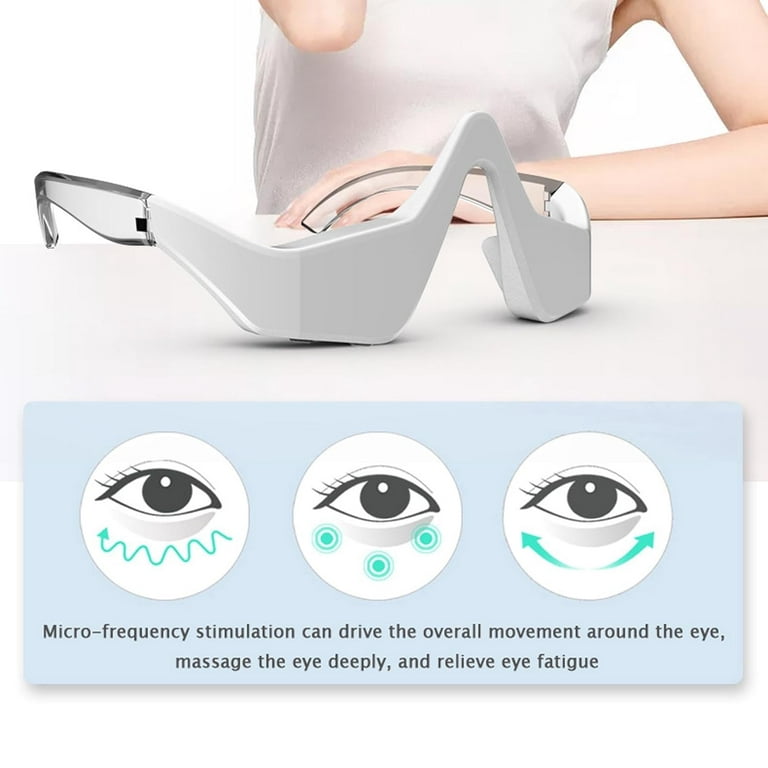 LED Photon Eye Massager Glasses Skin Rejuvenation Heating Therapy