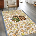 thumbnail image 2 of 3'x5' Rug for Living Room Bedroom, Easter Washable Area Rugs Non-Slip Carpet Mats, Bunny Ears Spring Yellow Flowers Potted Plant Rustic Indoor Low Pile Area Rug Runner for Kitchen, Mudroom, 2 of 8