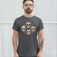 thumbnail image 3 of Tee Hunt Day of The Dead Floral Sugar Skulls T-Shirt Dia de Los Muertos Men's Tee, Charcoal, Large, 3 of 5