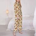 thumbnail image 2 of KLL Hot Dog 7 Print Women's Long Sleeve Pajamas with Pants Sleepwear Loungewear 2 Set-Small, 2 of 8