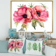 thumbnail image 2 of Designart 'Stylized Pink Poppy Flowers' Traditional Framed Canvas Wall Art Print, 2 of 5