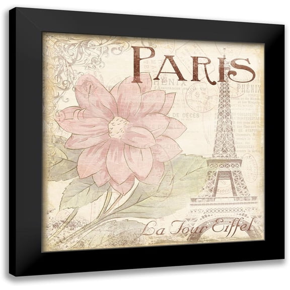 Grey, Jace 12x12 Black Modern Framed Museum Art Print Titled - Paris Eiffel