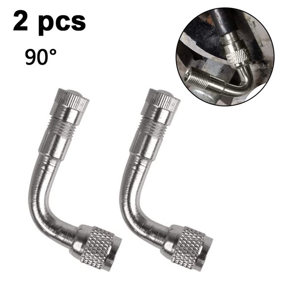 Lot de 2 Adaptateur d'Extension de Tige de Valve Universel Incliné en Laiton pour Voiture, Moto, Trottinette, Vélo