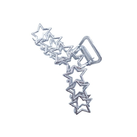 No Boundaries Women's Large Star Metal Hair Claw Clip, Silver