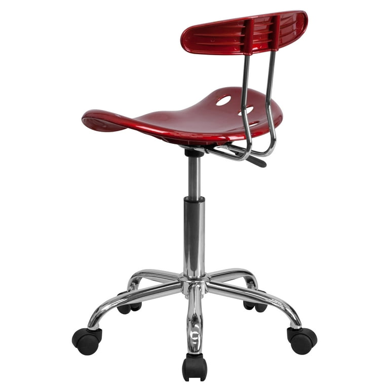 Flash Furniture Vibrant Wine Red and Chrome Swivel Task Office