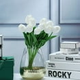 thumbnail image 6 of Scheam 20Pcs Flowers Artificial Tulip Silk Flowers 13.4" for Home Kitchen Garden Wedding Decorations,White, 6 of 9