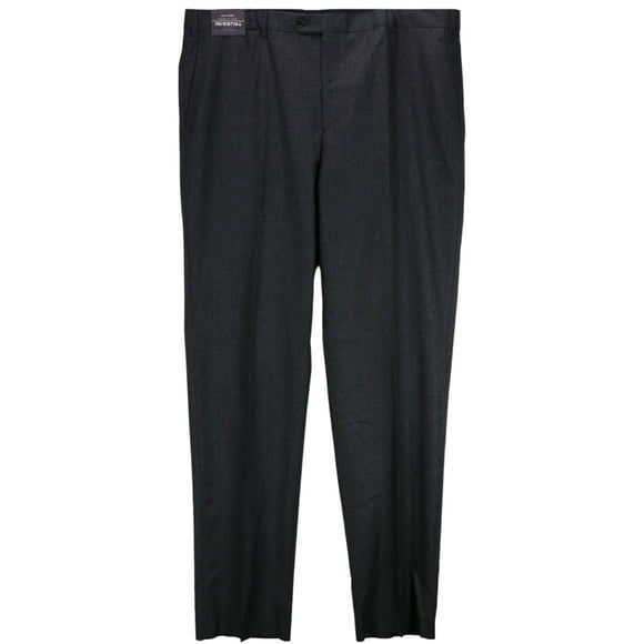 Trussini Men's Dark Grey Super 120's Wool Pants Dress - 34