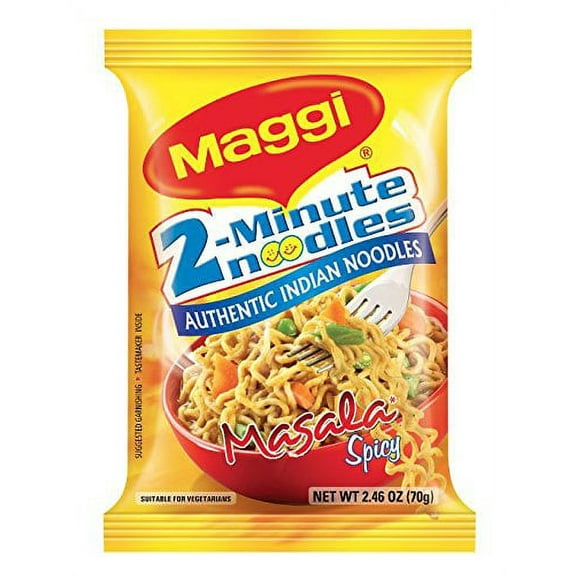 Maggi Masala 2-Minute Noodles India Snack - Largest Pack (Case of 12)