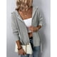 thumbnail image 3 of Suéter Cardigan Chaqueta Cremallera Con Capucha Bolsillo Con Cordón Manga Larga Chaqueta De Color Puro Para Mujer Gris L, 3 of 6