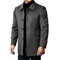 thumbnail image 4 of Jackets for Men, Men's Single Breasted Overcoat Mid Length Business Casual Coat, Turn Down Collar Tailored Fit, for Office Travel Formal Outerwear, 4 of 6